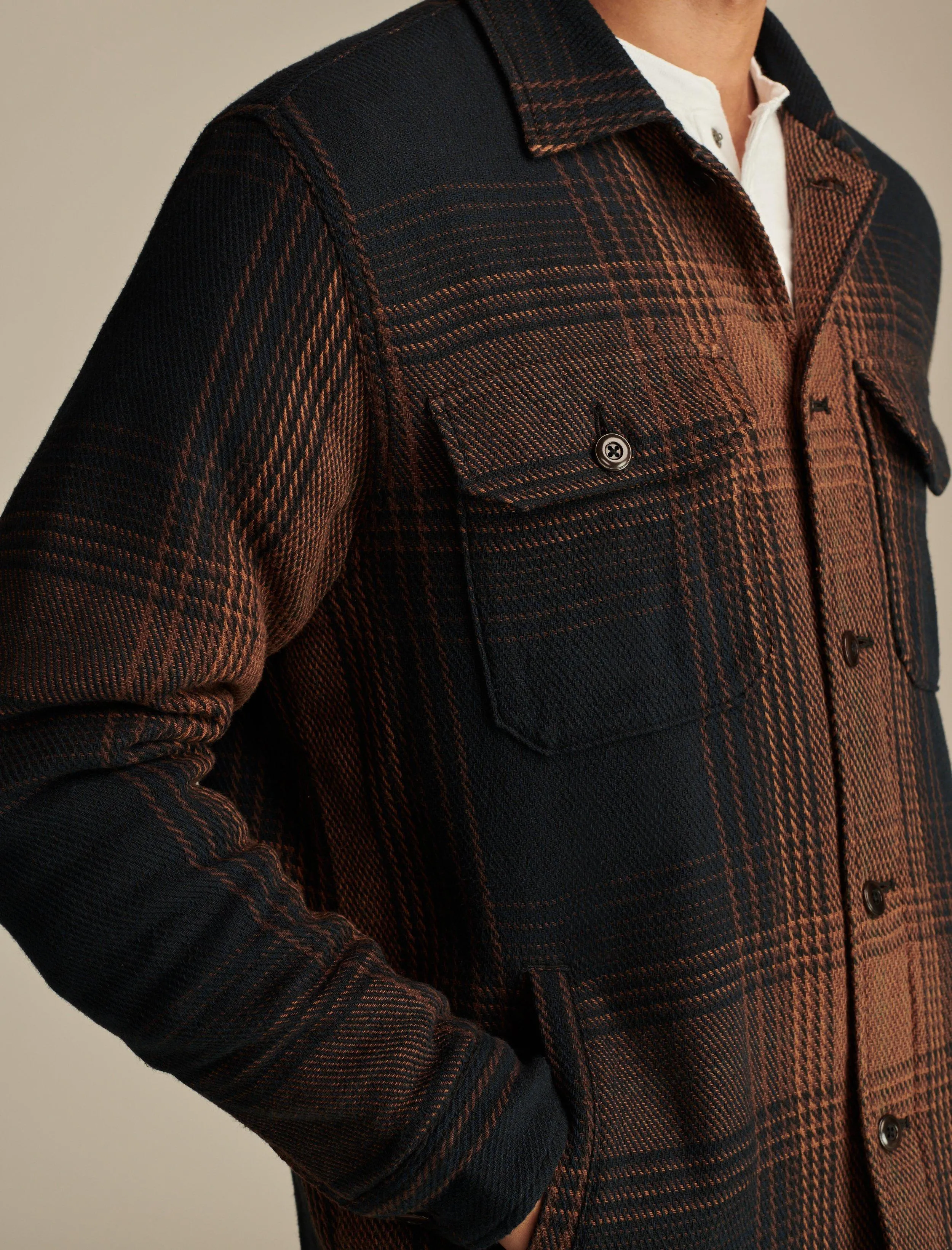 Lucky Brand Men's Plaid Shirt Jacket