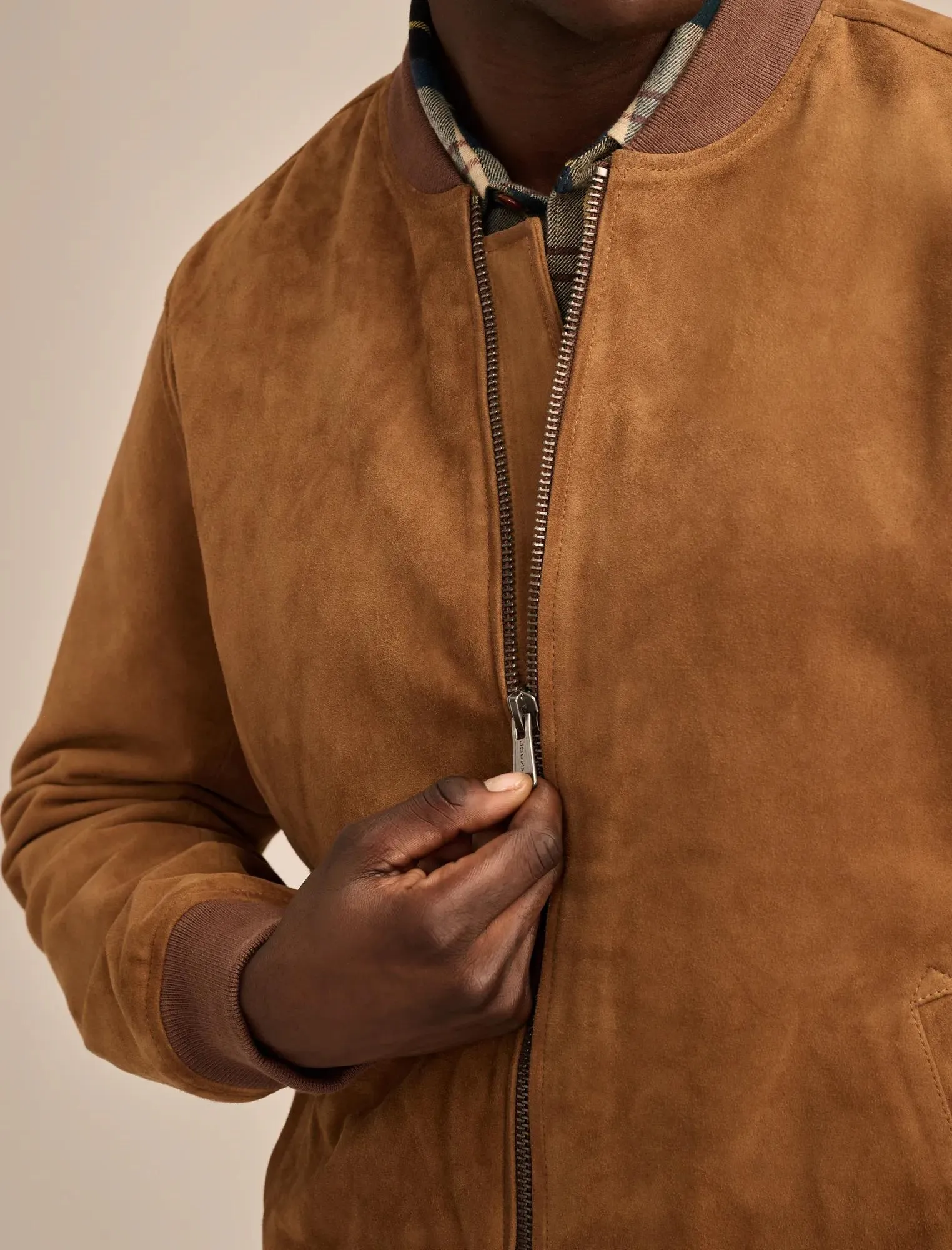 Lucky Brand Men's Suede Bomber Jacket