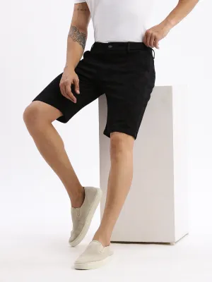 Men Abstract Brown Cotton Shorts