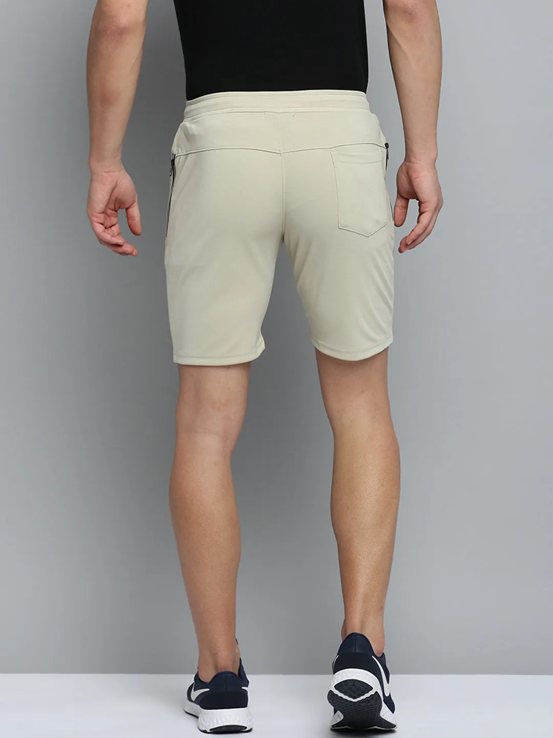 Men Beige Regular Fit Sports Shorts