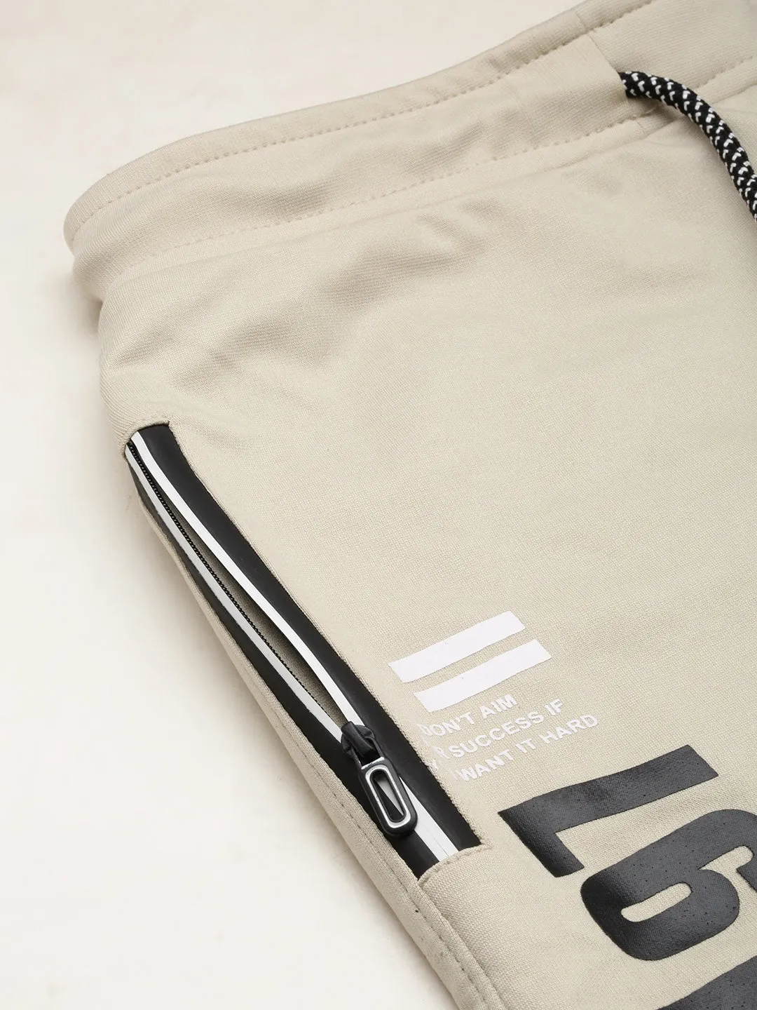 Men Beige Regular Fit Sports Shorts