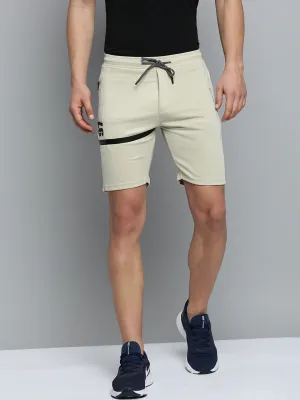 Men Beige Regular Fit Sports Shorts