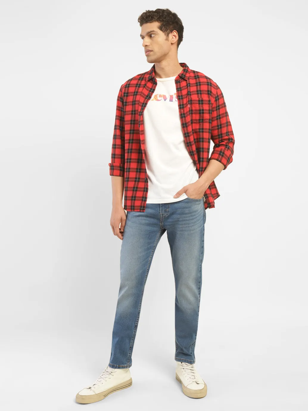 Men's 512 Blue Slim Tapered Fit Mid Rise Jeans