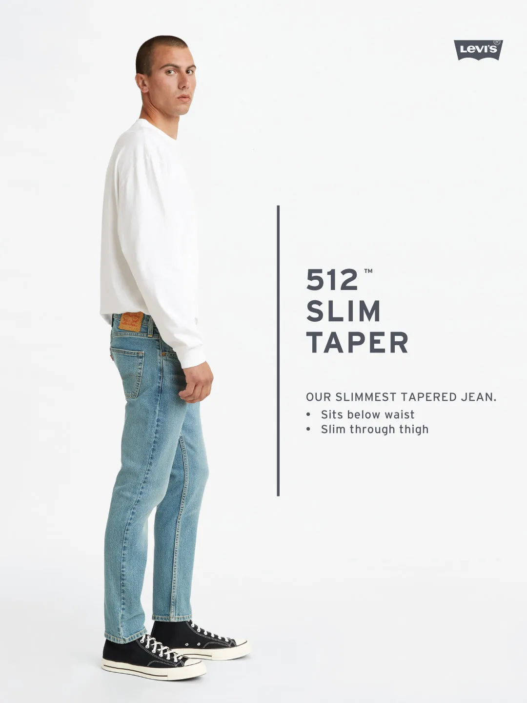 Men's 512 Dark Indigo Slim Tapered Fit Mid Rise Jeans