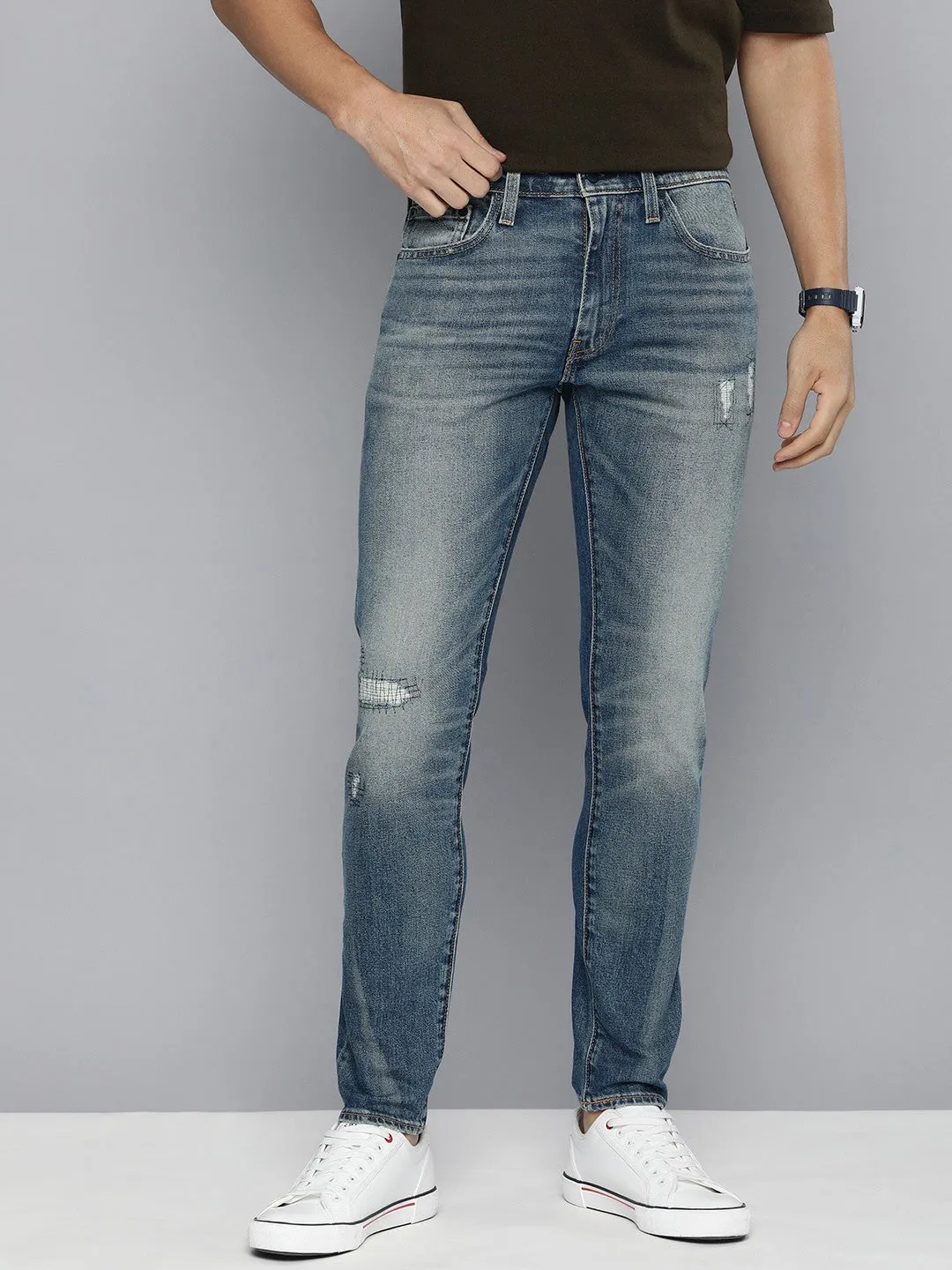 Men's 512 Mid Indigo Slim Tapered Fit Low Rise Jeans