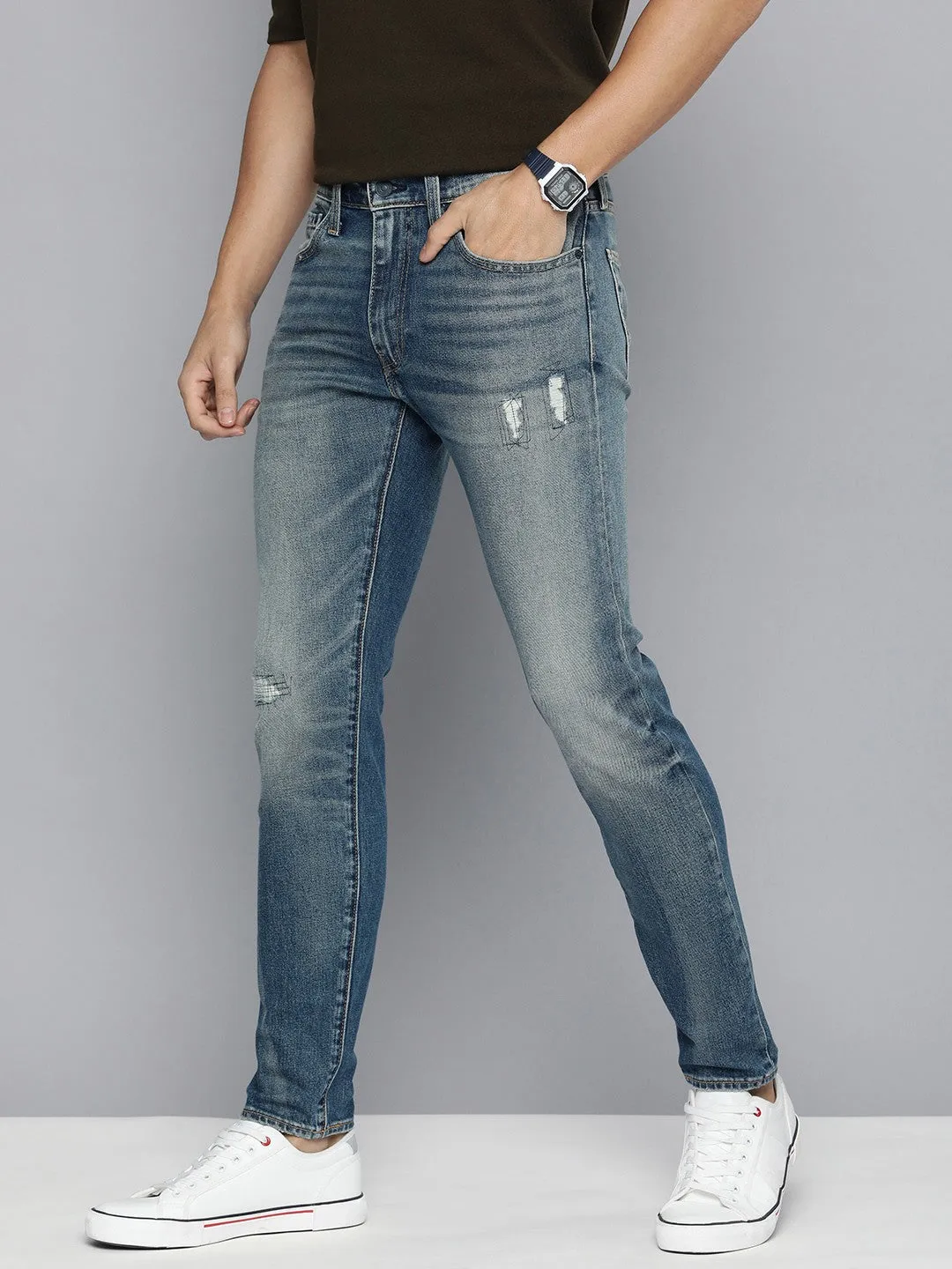 Men's 512 Mid Indigo Slim Tapered Fit Low Rise Jeans