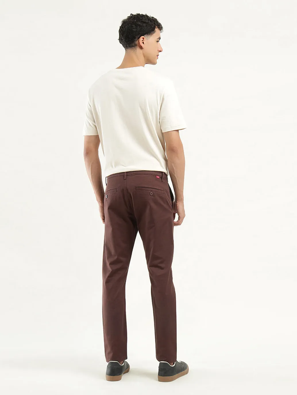 Men's Brown Slim Tapered Fit Chinos
