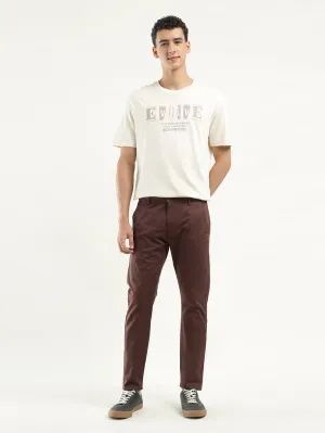 Men's Brown Slim Tapered Fit Chinos