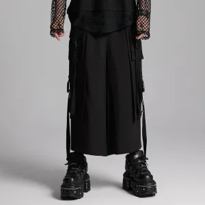 Men's Cyberpunk Buckle-up Big-pocket Pants
