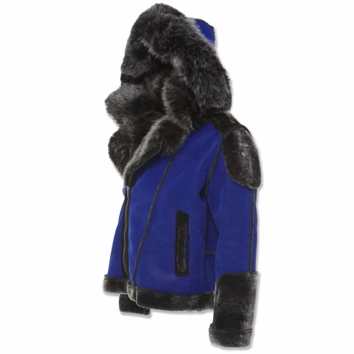 Men's El Jefe Shearling Moto Jacket In Racer Blue