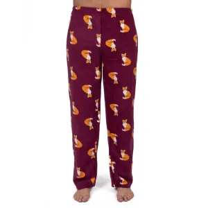 Mens Fleece Pajama Pants Fox