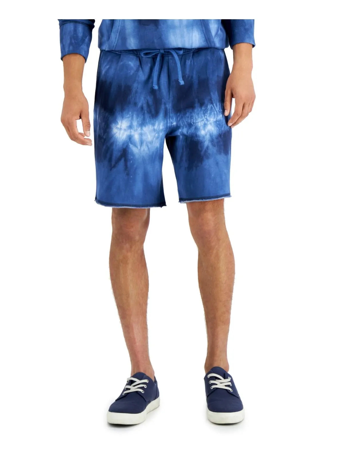 Mens Fleece Tie Dye Cutoff Shorts