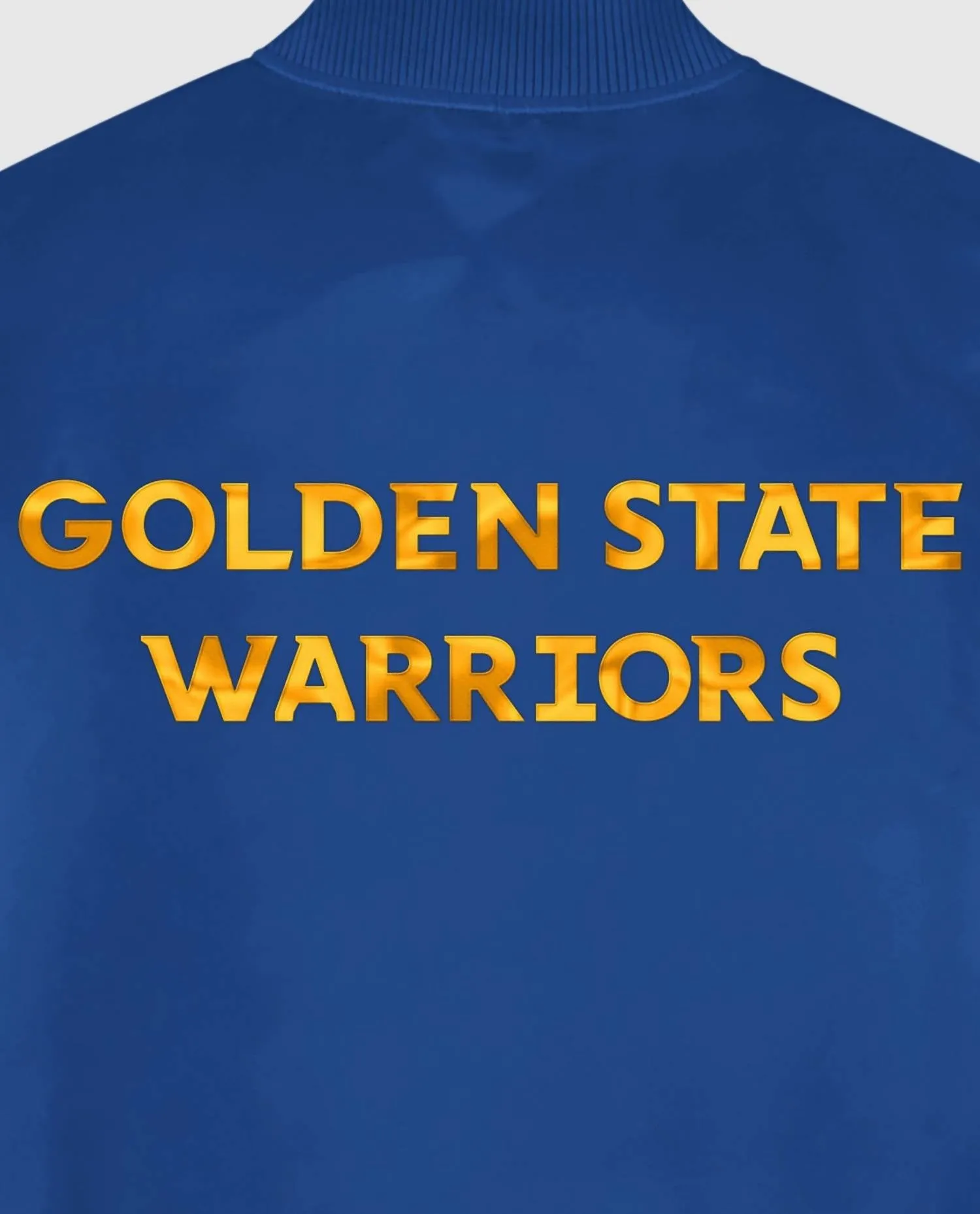 Men's Golden State Warriors Satin Full Snap Jacket In Blue