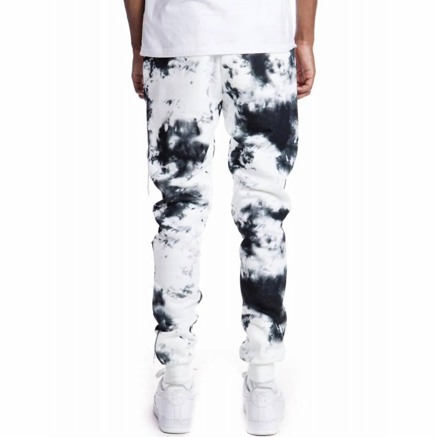 Men's Gothic Fashion Fleece Jogger In Cloud Black