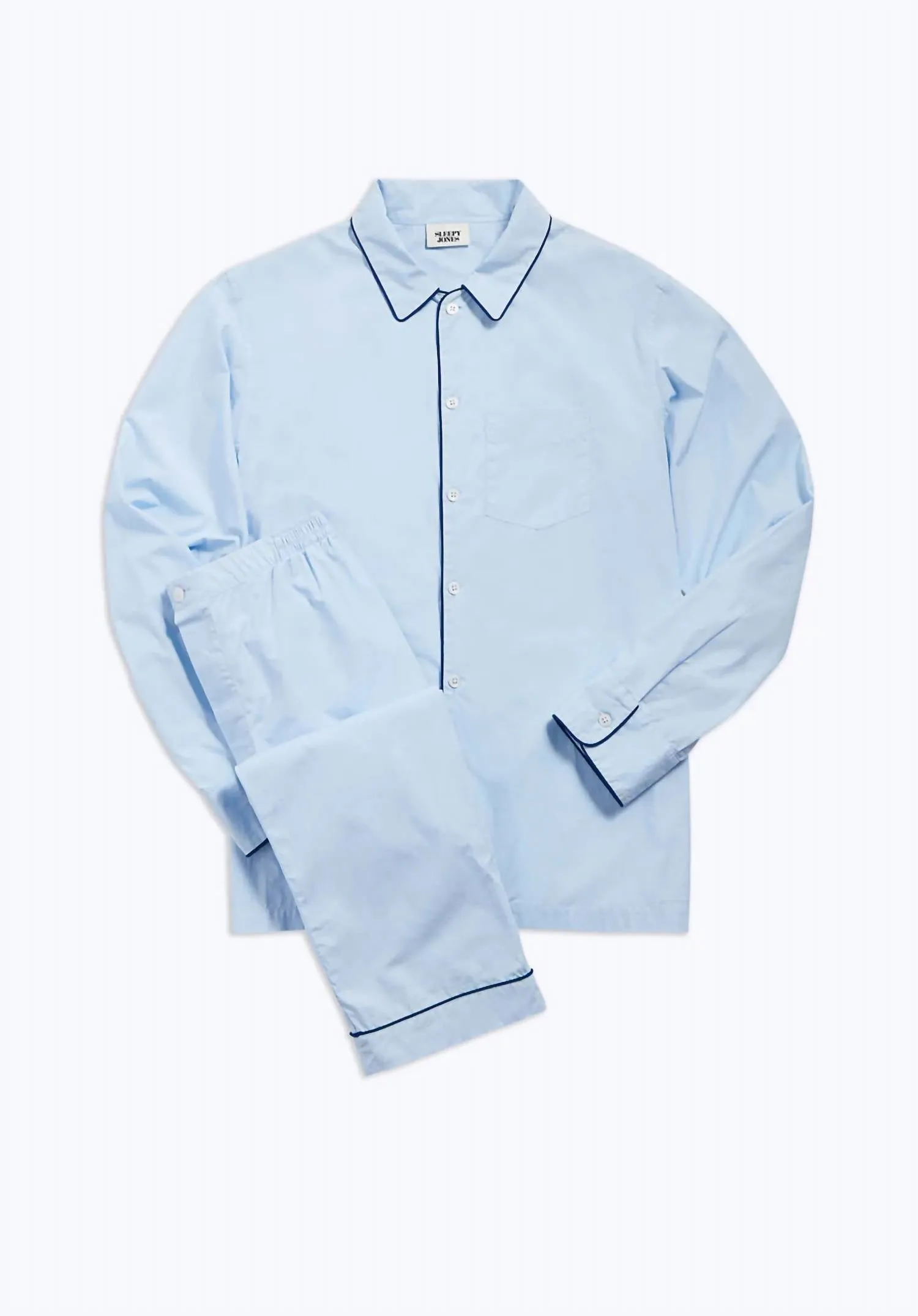 Men's Henry Pajama Set In Light Blue