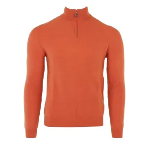 Men's Honeycomb Cashmere Quarter Zip In Rame