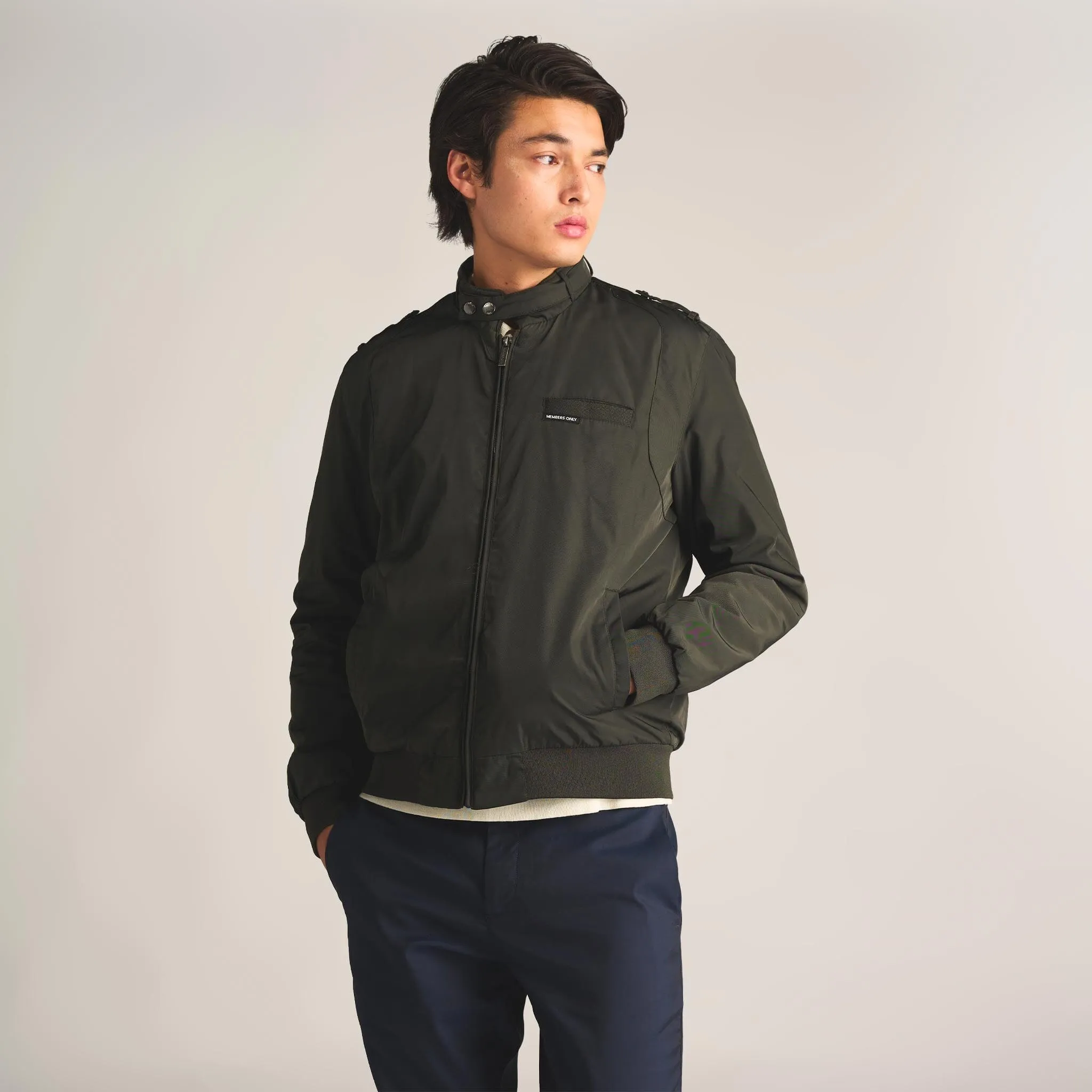 Men's Iconic Racer Quilted Lining Jacket (Slim Fit)