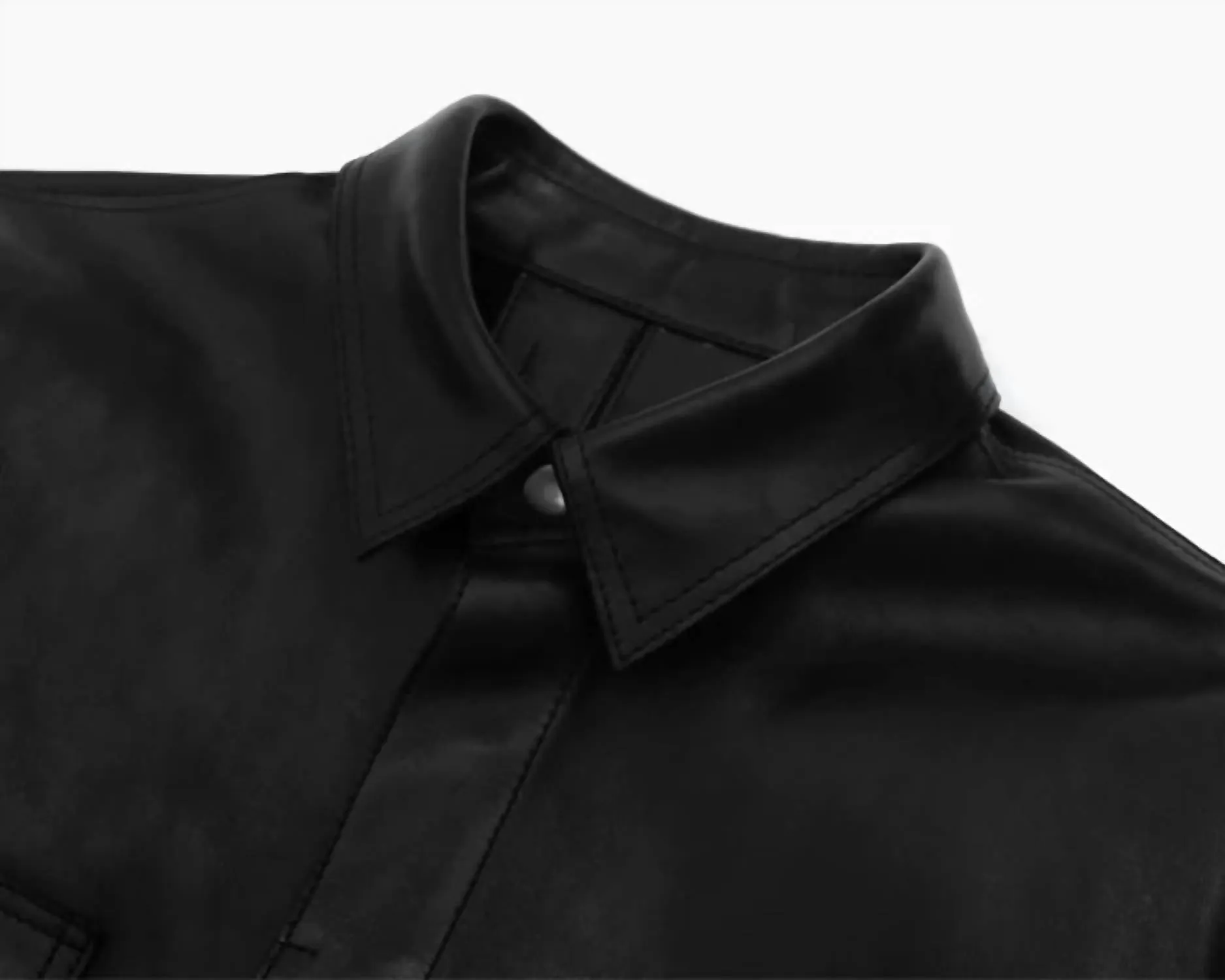 Men's Leather Deck Jacket In Black