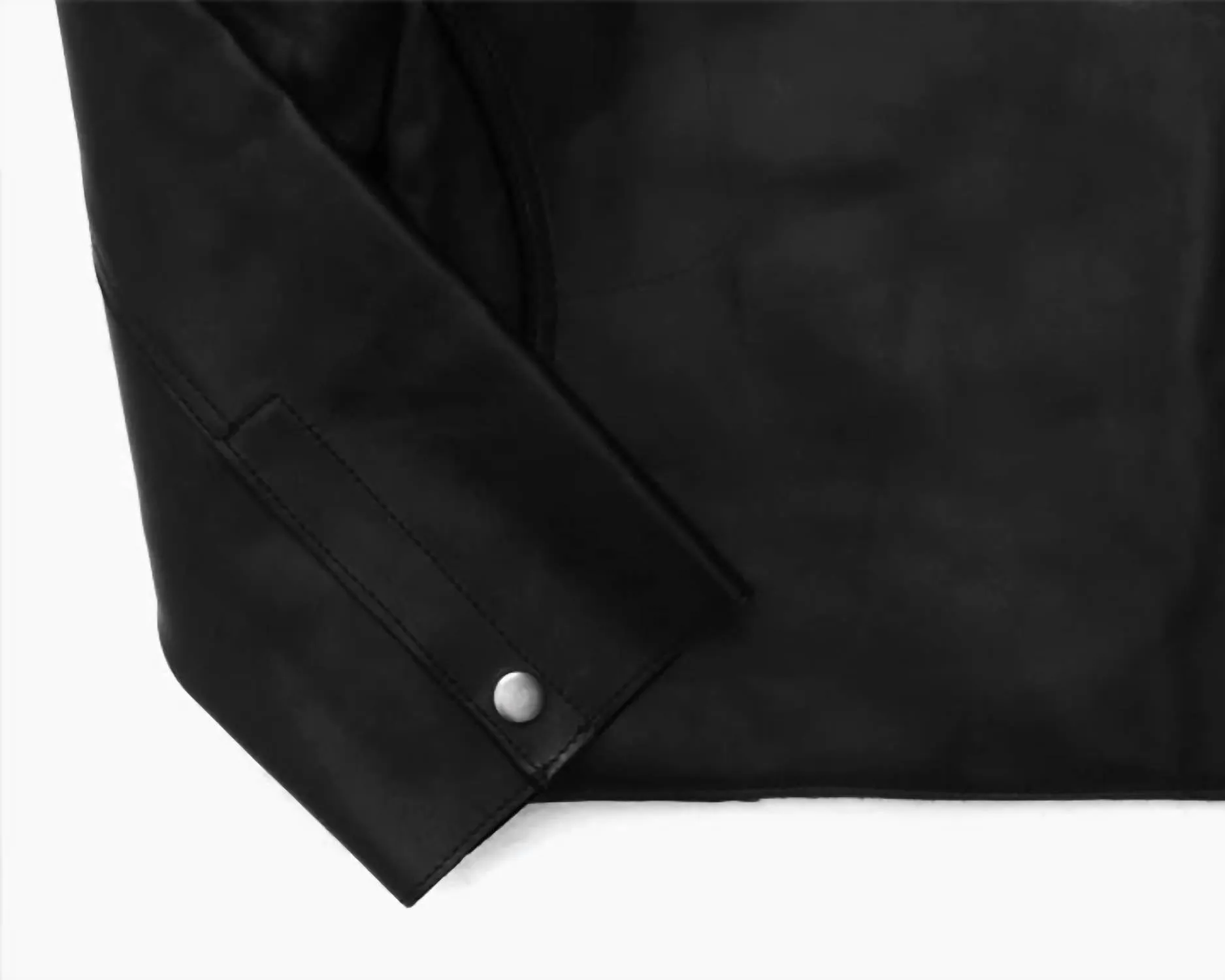 Men's Leather Deck Jacket In Black