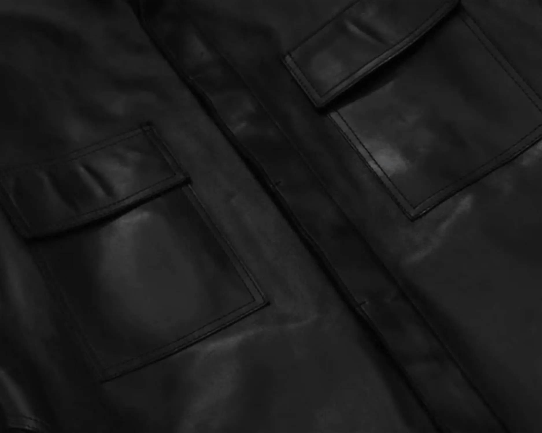 Men's Leather Deck Jacket In Black