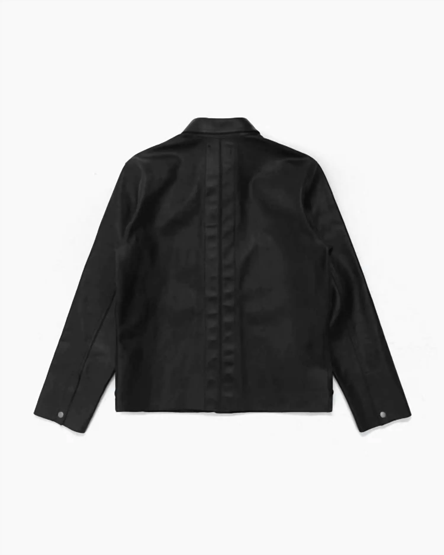 Men's Leather Deck Jacket In Black