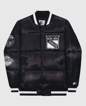 Men's New York Rangers Down Fill Puffer Jacket In Black