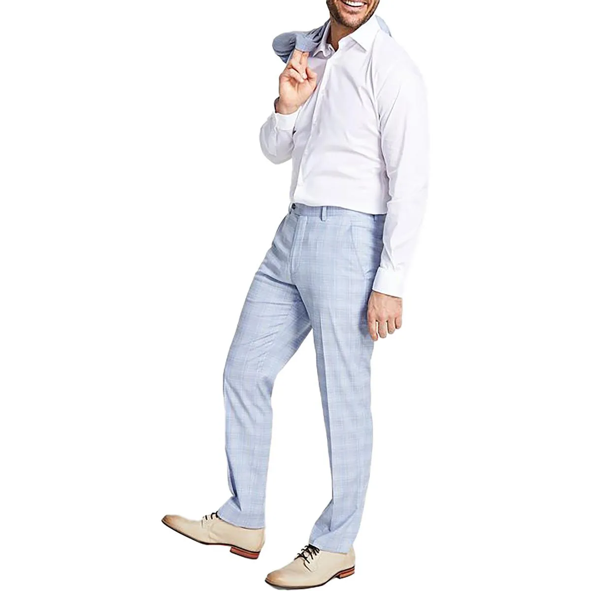 Mens Plaid Polyester Dress Pants