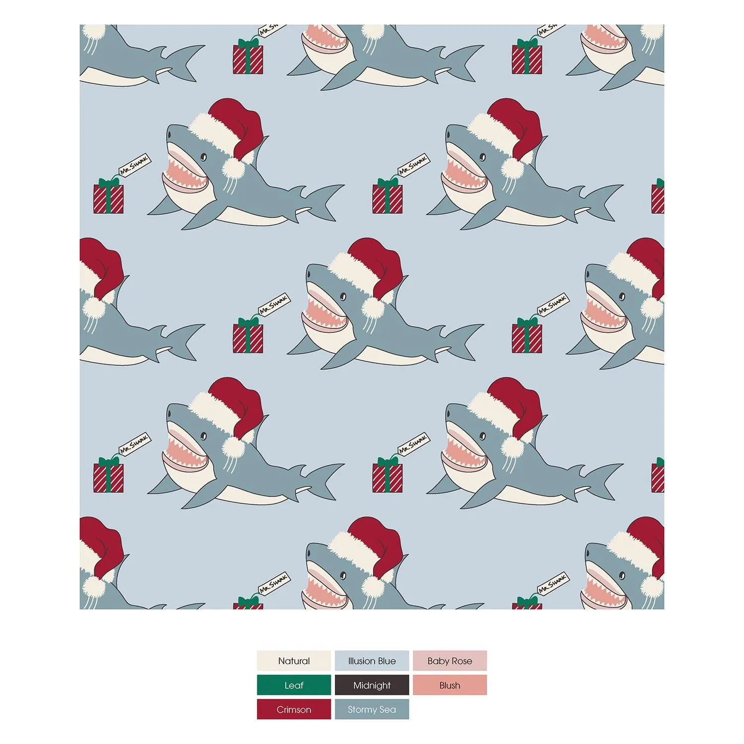 Men's Print Pajama Pants In Illusion Blue Holiday Sharks