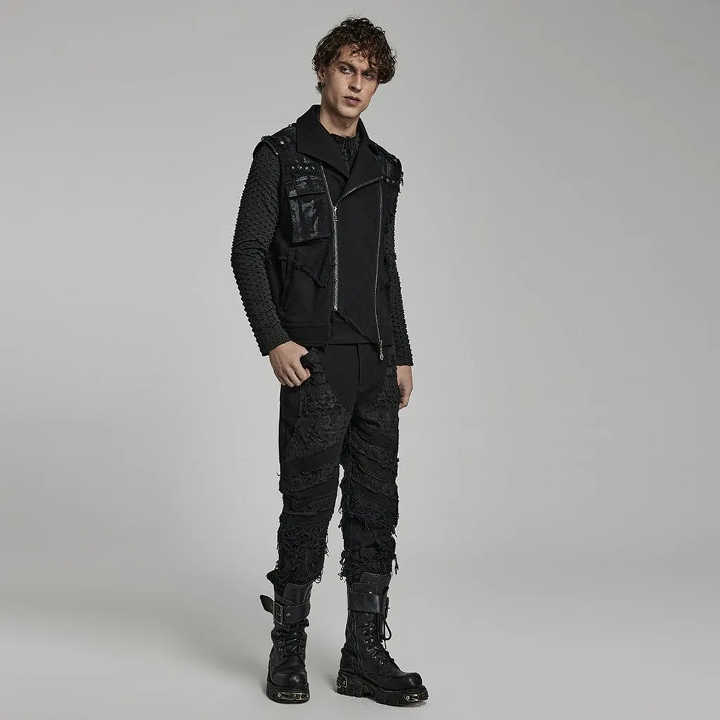 Men's Punk Ripped Splice Pants