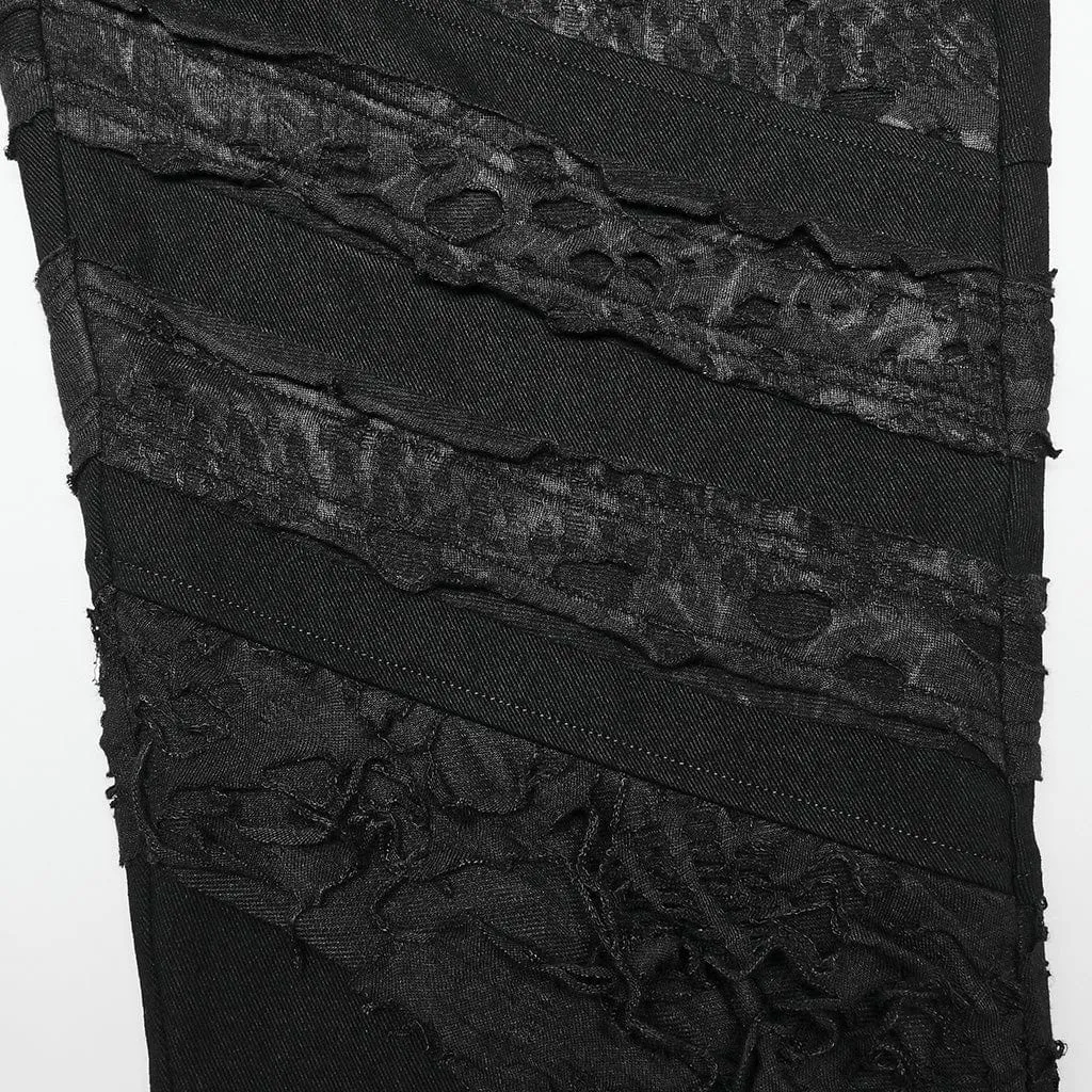 Men's Punk Ripped Splice Pants