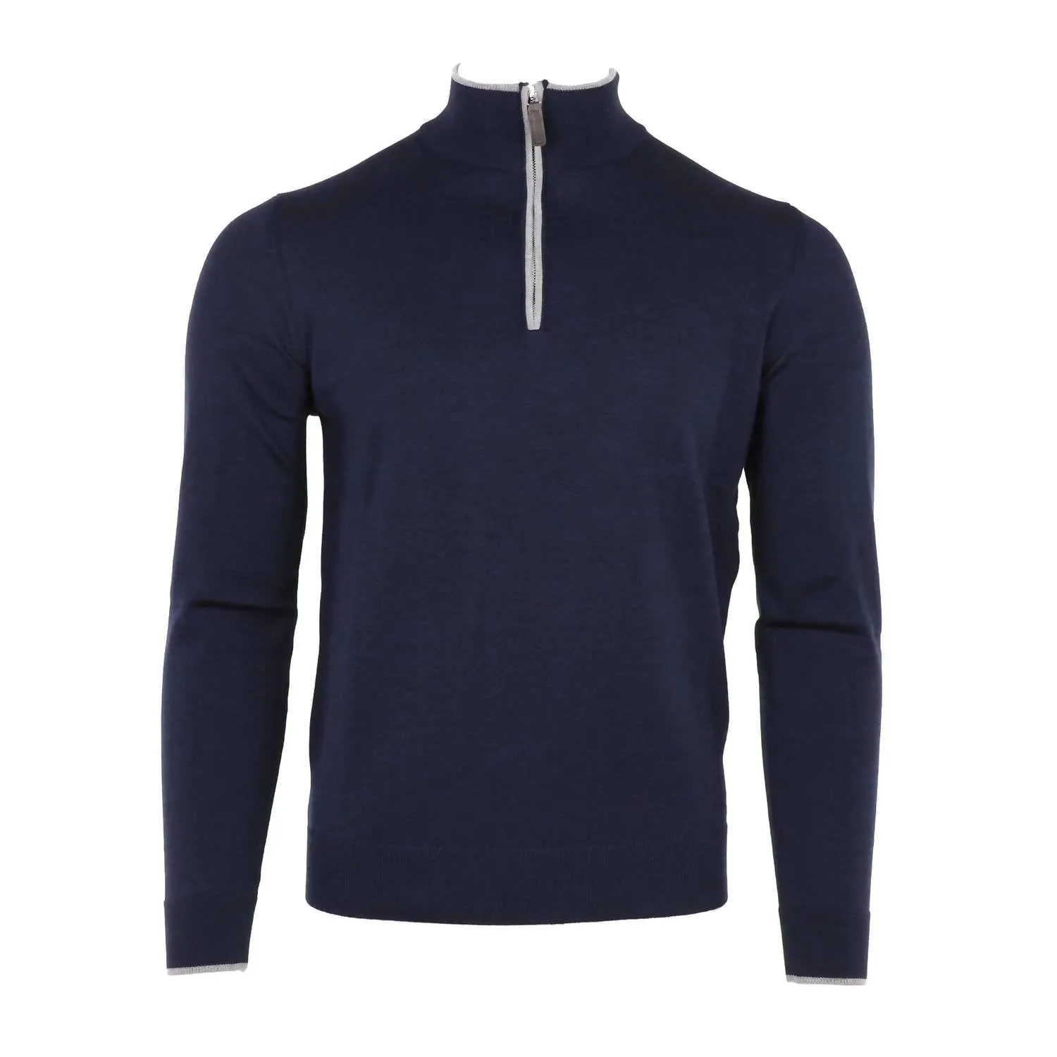 Men's Quarter Zip In Navy/grey