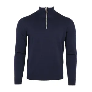 Men's Quarter Zip In Navy/grey