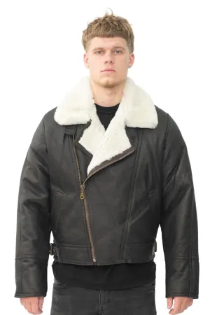 Mens Sheepskin Leather WW2 Bomber Jacket-Haverhill