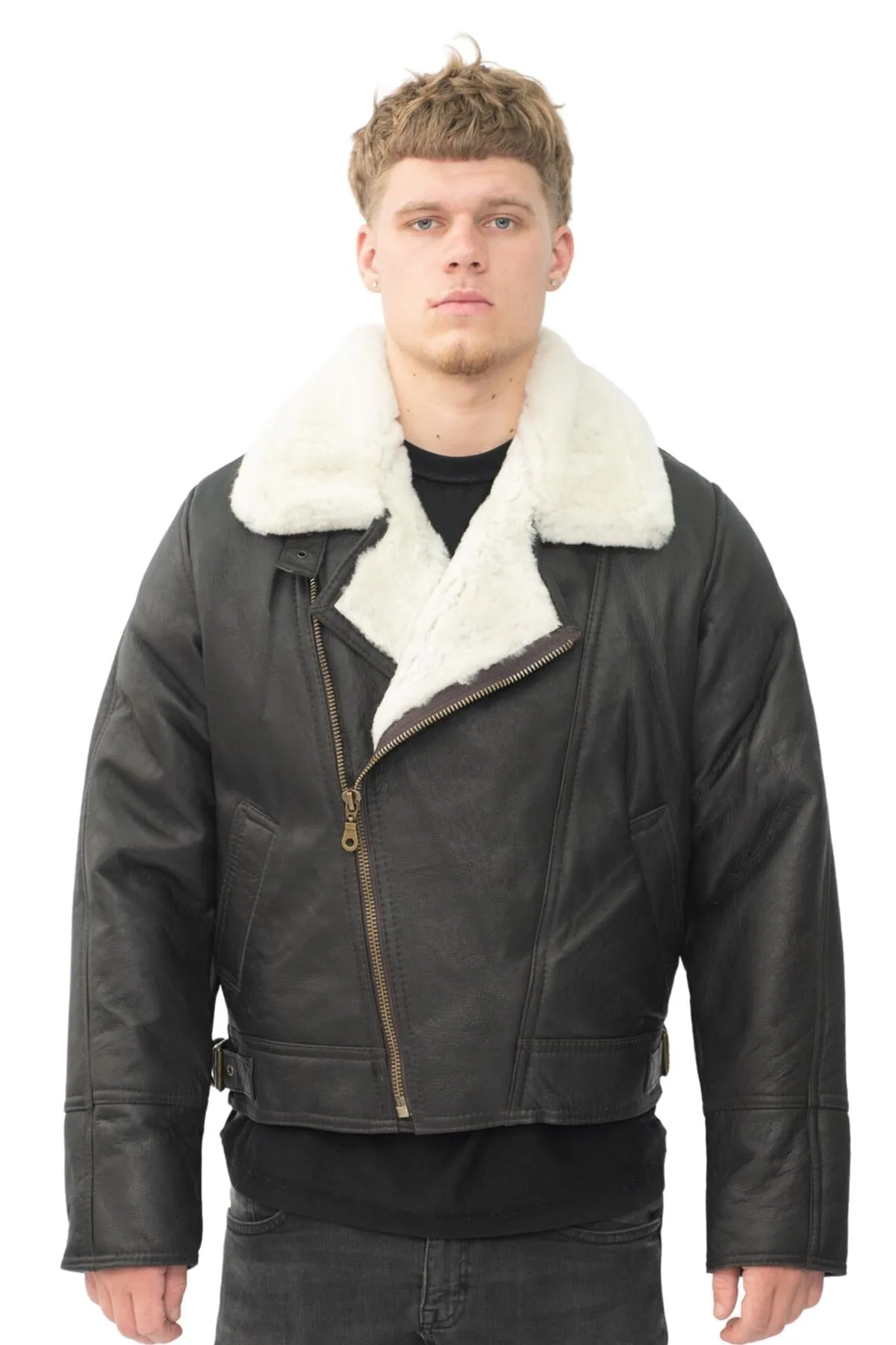 Mens Sheepskin Leather WW2 Bomber Jacket-Haverhill
