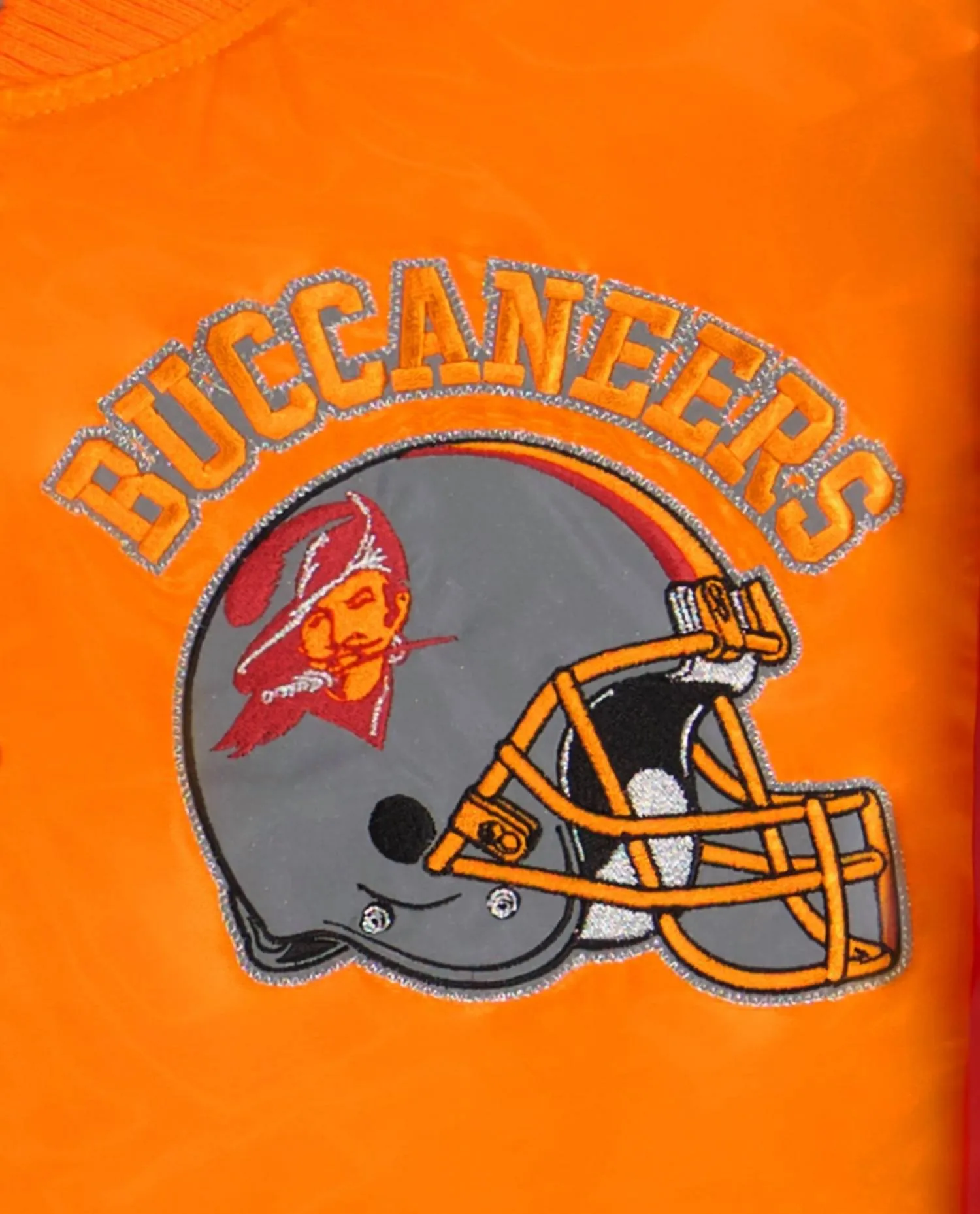 Men's Tampa Bay Buccaneers Varsity Satin Full-Snap Jacket In Orange