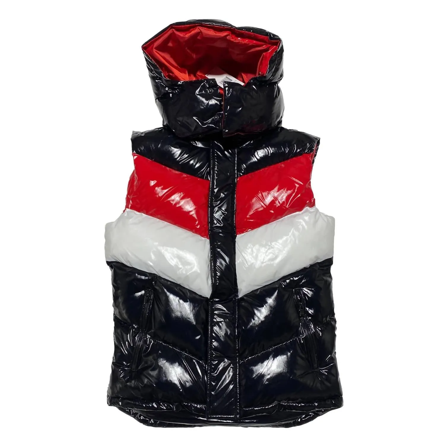 Men's Tri Color Bubble Vest In Ferrari Red