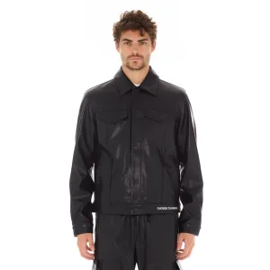 Mk Faux Leather Jacket In Black