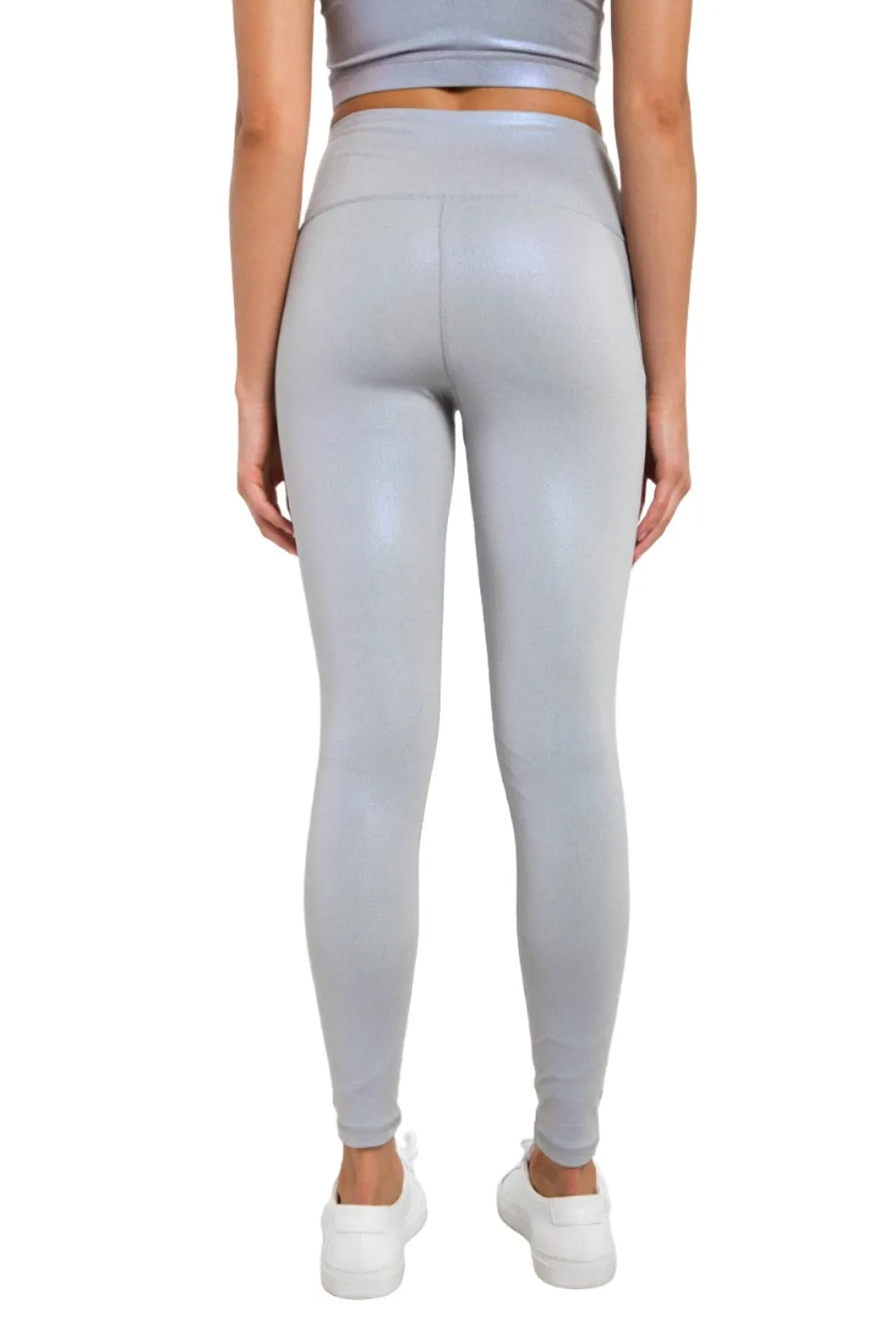 Mono B APH2862 Pearlescent Holo Foil High-Waisted Leggings