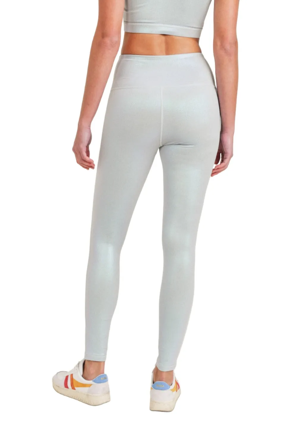 Mono B APH2862 Pearlescent Holo Foil High-Waisted Leggings