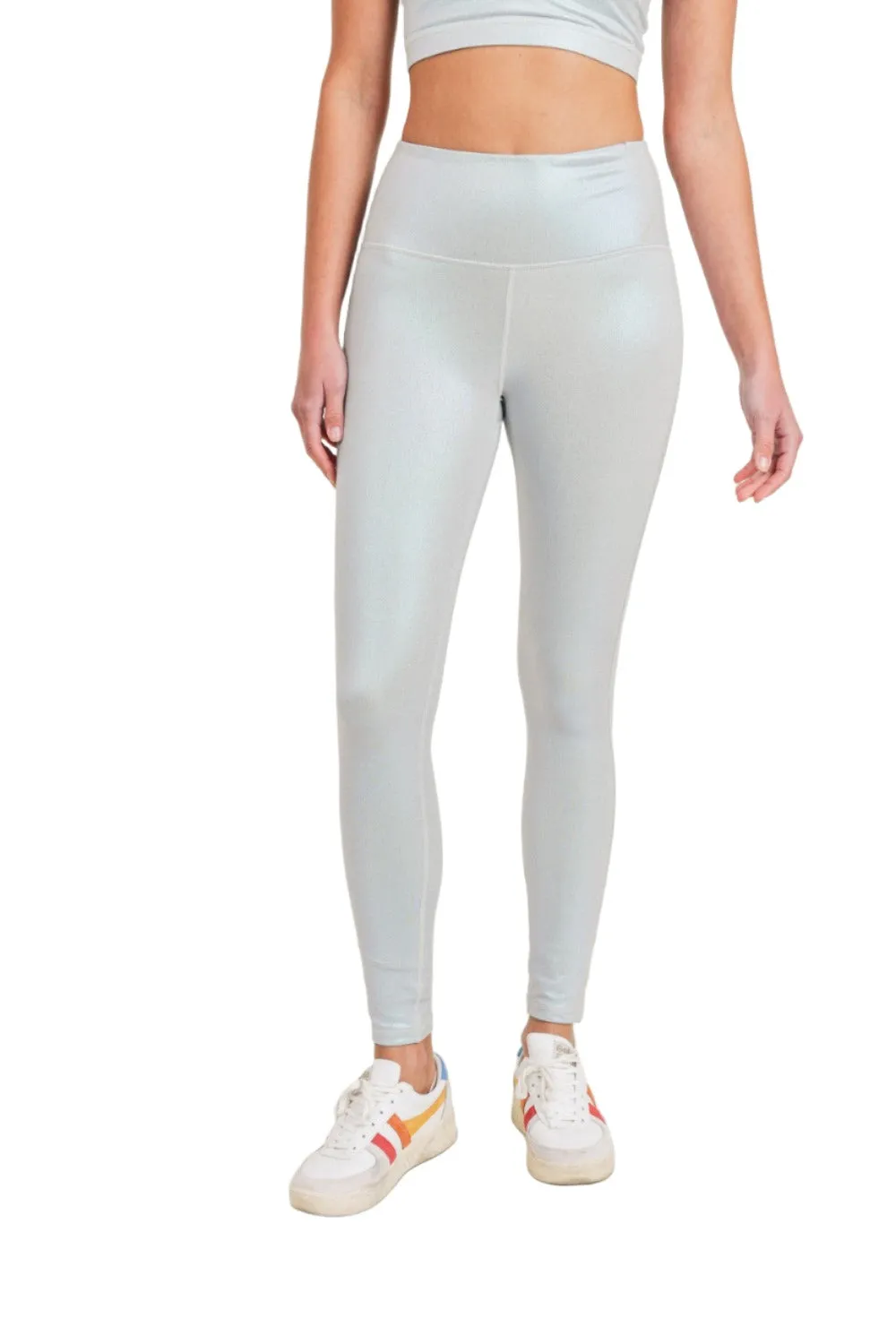 Mono B APH2862 Pearlescent Holo Foil High-Waisted Leggings