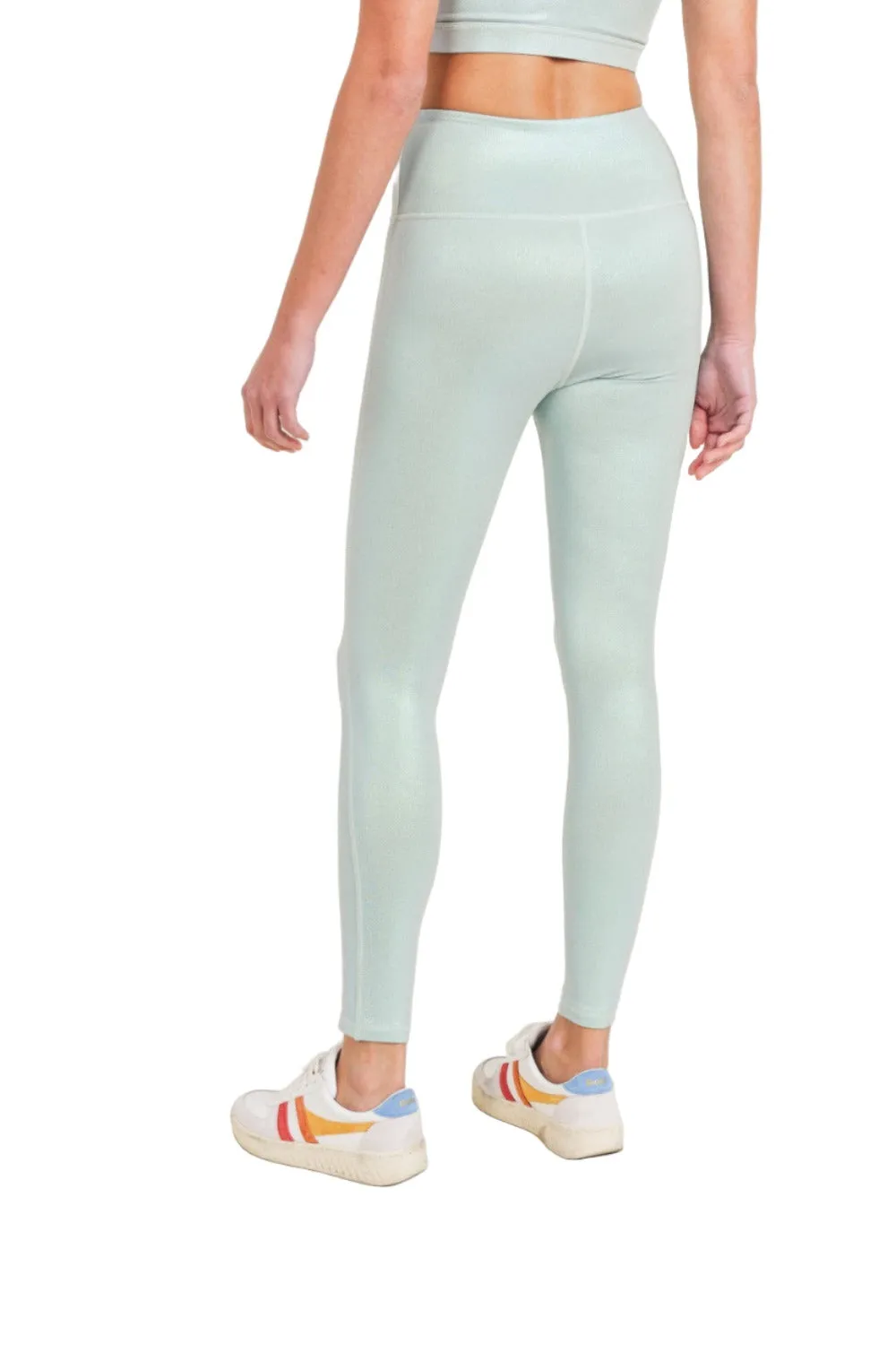Mono B APH2862 Pearlescent Holo Foil High-Waisted Leggings