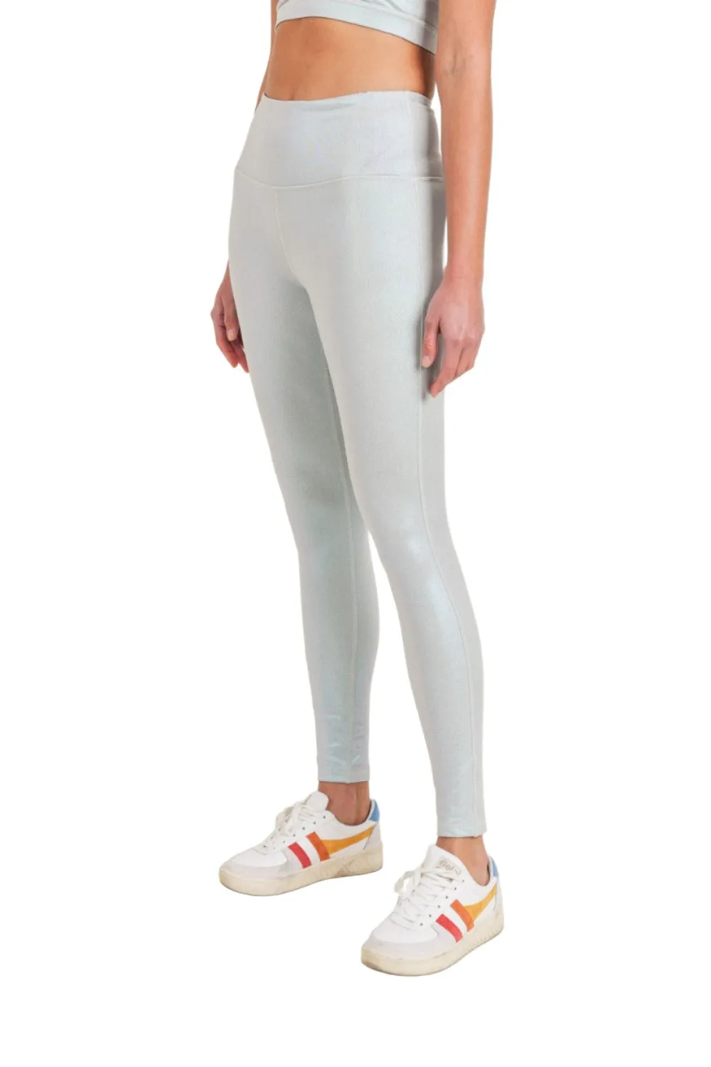 Mono B APH2862 Pearlescent Holo Foil High-Waisted Leggings