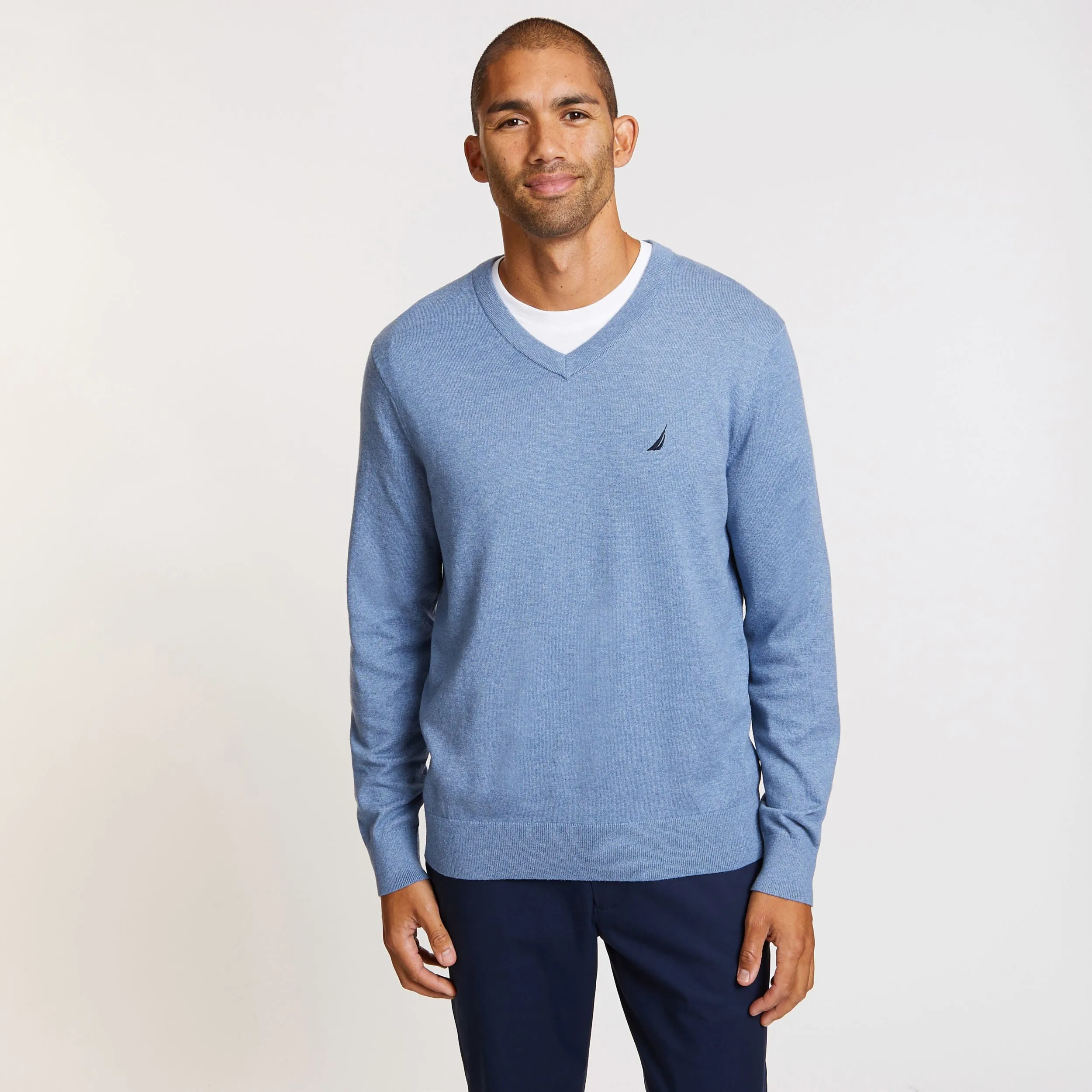 Nautica Mens Big & Tall Jersey V-Neck Sweater