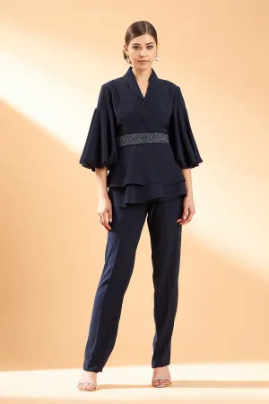 Navy Crystal Blazer Co-Ord Set