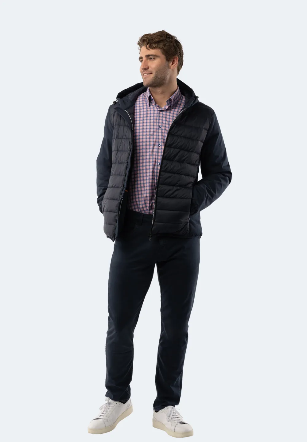 Navy Hooded Puff Coat