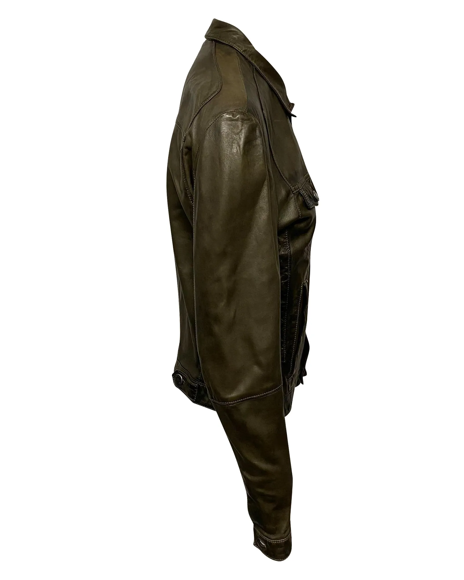 Neil Barrett Jacket in Khaki Leather