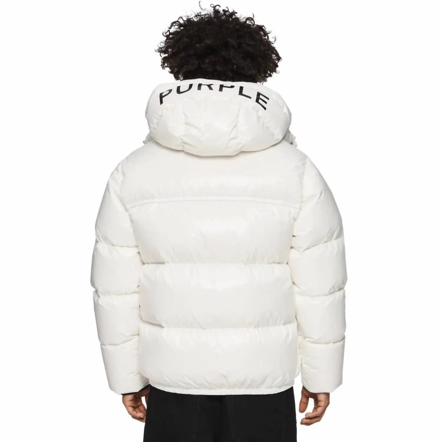 Nylon Down Puffer Jacket In Snow White