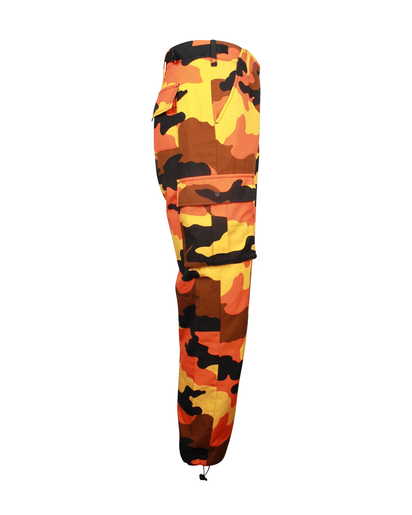 Off-White Camouflage Printed Cargo in Orange Cotton