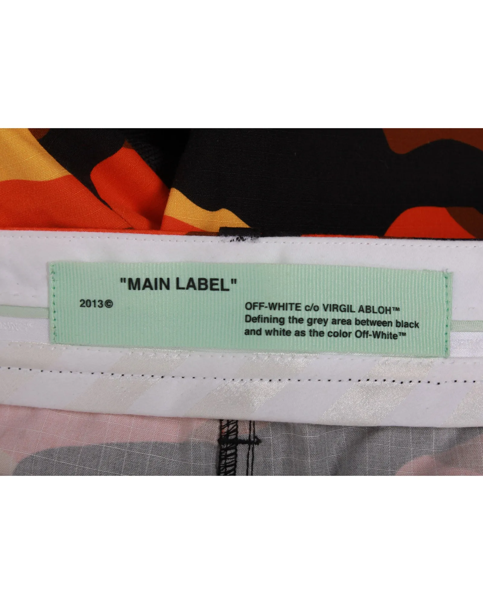 Off-White Camouflage Printed Cargo in Orange Cotton