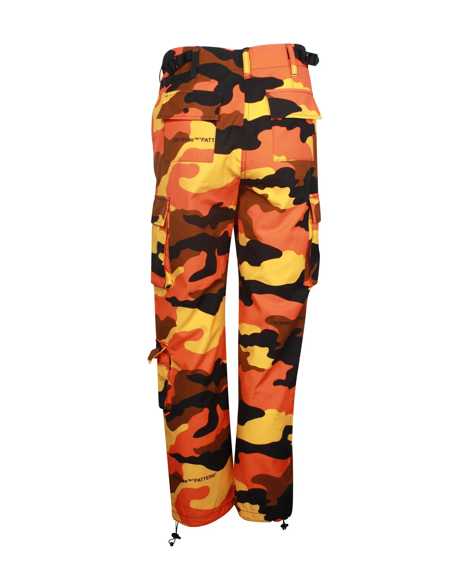 Off-White Camouflage Printed Cargo in Orange Cotton